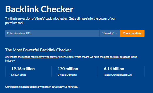 Herramienta Ahrefs Backlink Checker