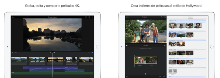 Aplicaciones para editar videos gratis: iMovie