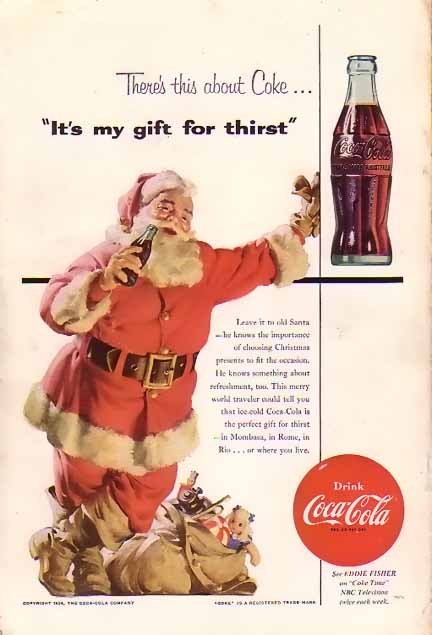 Santa Claus en la publicidad de Coca-Cola en 1954