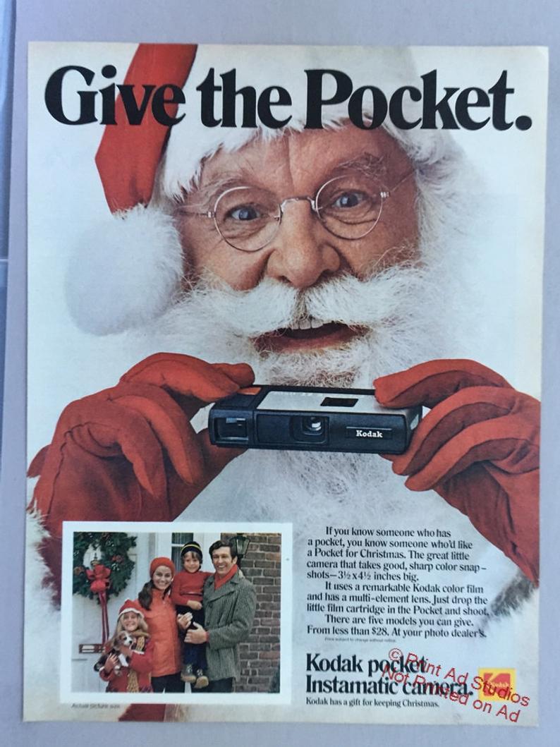Papá Noel en la publicidad de Kodak Pocket Instamatic en 1972