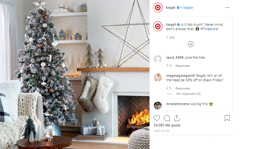 Campaña de marketing navideño de Target en Instagram
