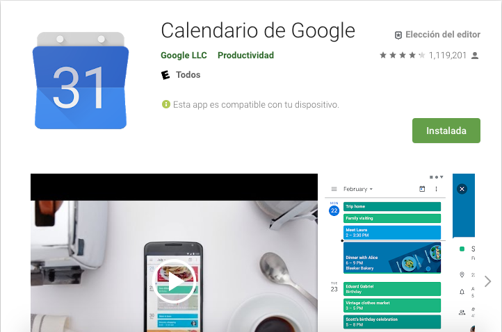 Apps de agenda y calendario: Google CAlendar