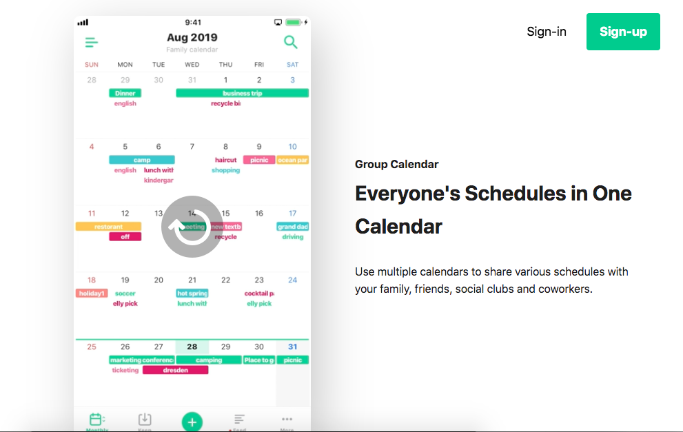 Apps de agenda y calendario: timetree