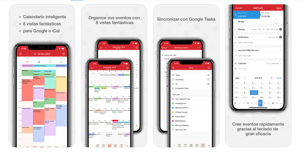 Apps de agenda y calendario: tiny calendar