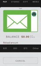 Compte dans l'application Starbucks
