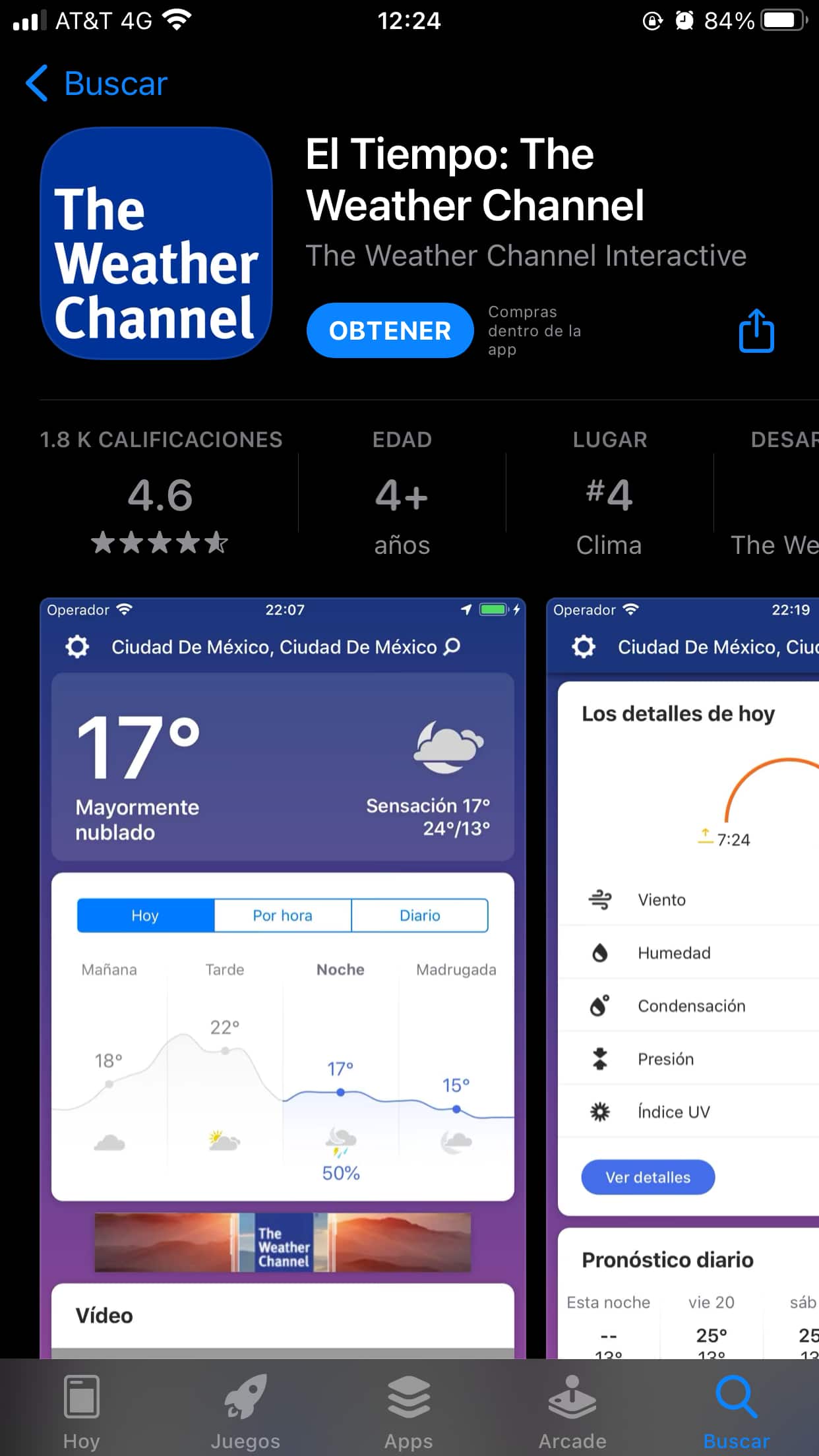 Ejemplo de app dinámica: The Weather Channel