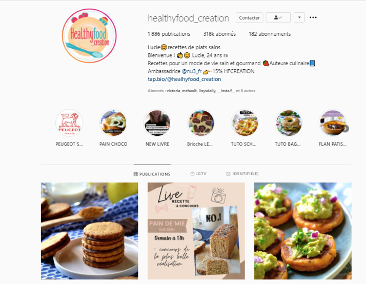 Profil Instagram healthyfood_creation