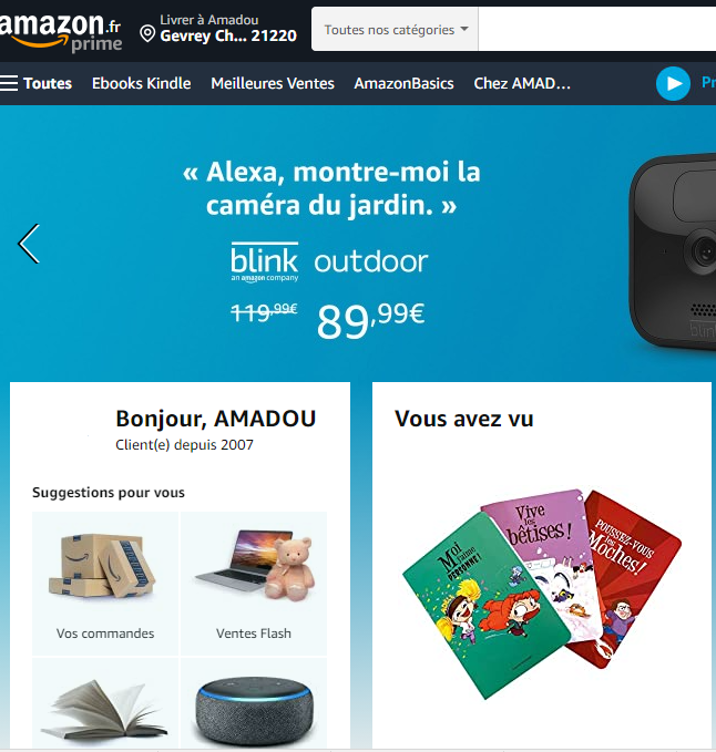 Personnalisation Amazon Prime