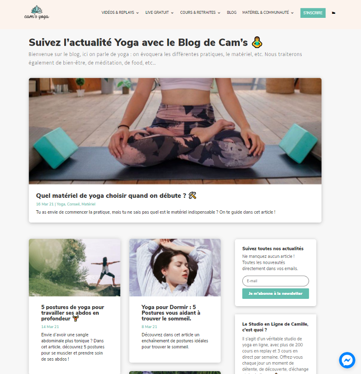 Blog Cam's yoga