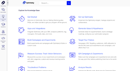 Optimizely - Explore the Knowledge base