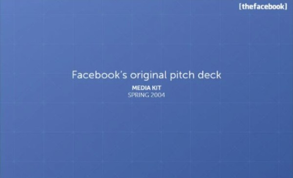Exemple pitch deck Facebook
