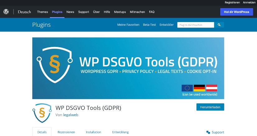 WordPress-Cookie-Plugin WP DSGVO Tools