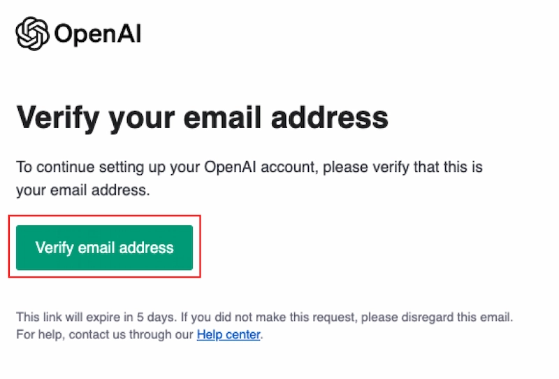 「Verify email address」をクリックして、メールアドレスを有効化